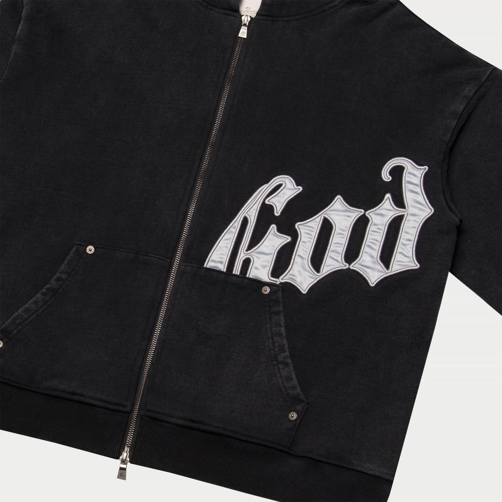 OG Logo Sweatsuit V2 (Black Wash/Silver Satin) - Image 2