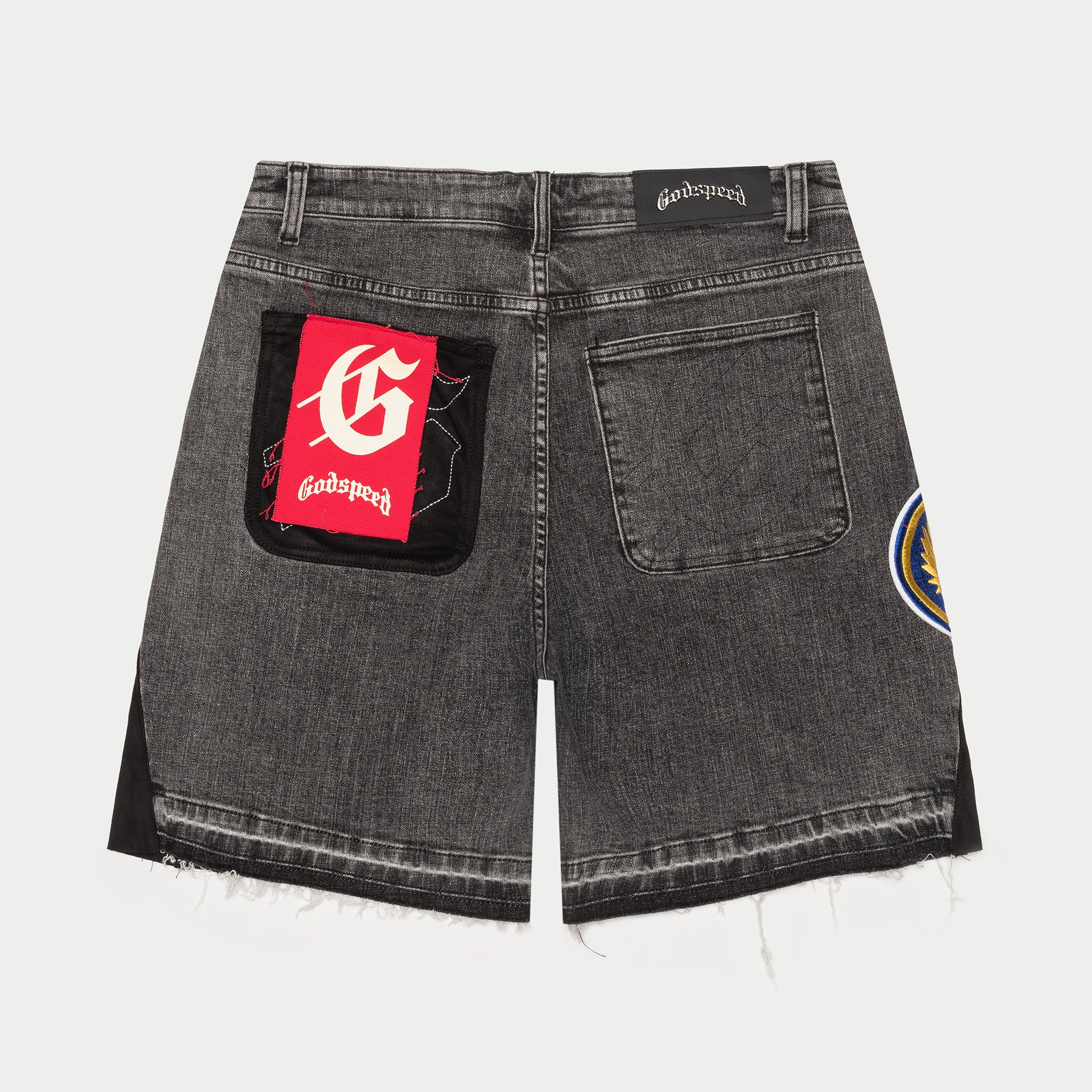 Patchwork Denim Shorts V2 (Grey) - Image 4