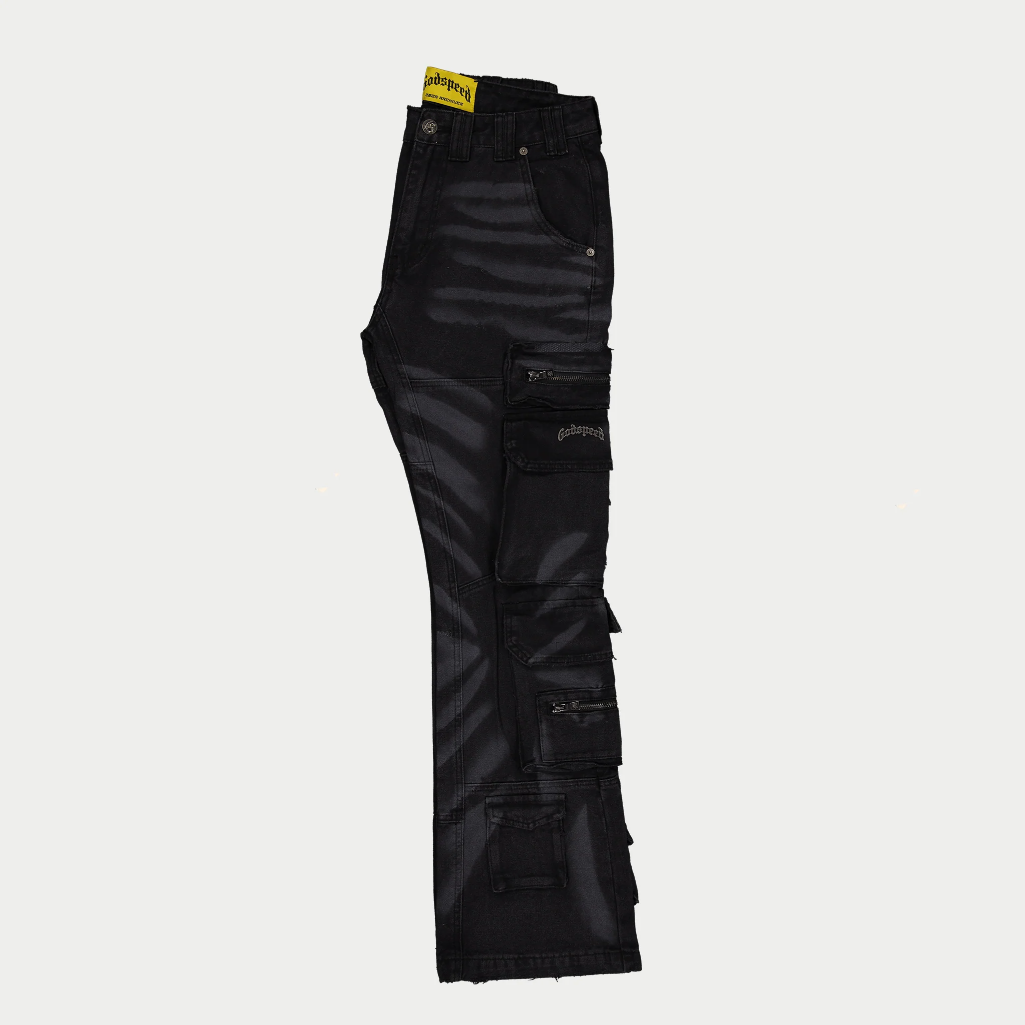 Skidrow Flared Cargo Pants (Black) - Image 4