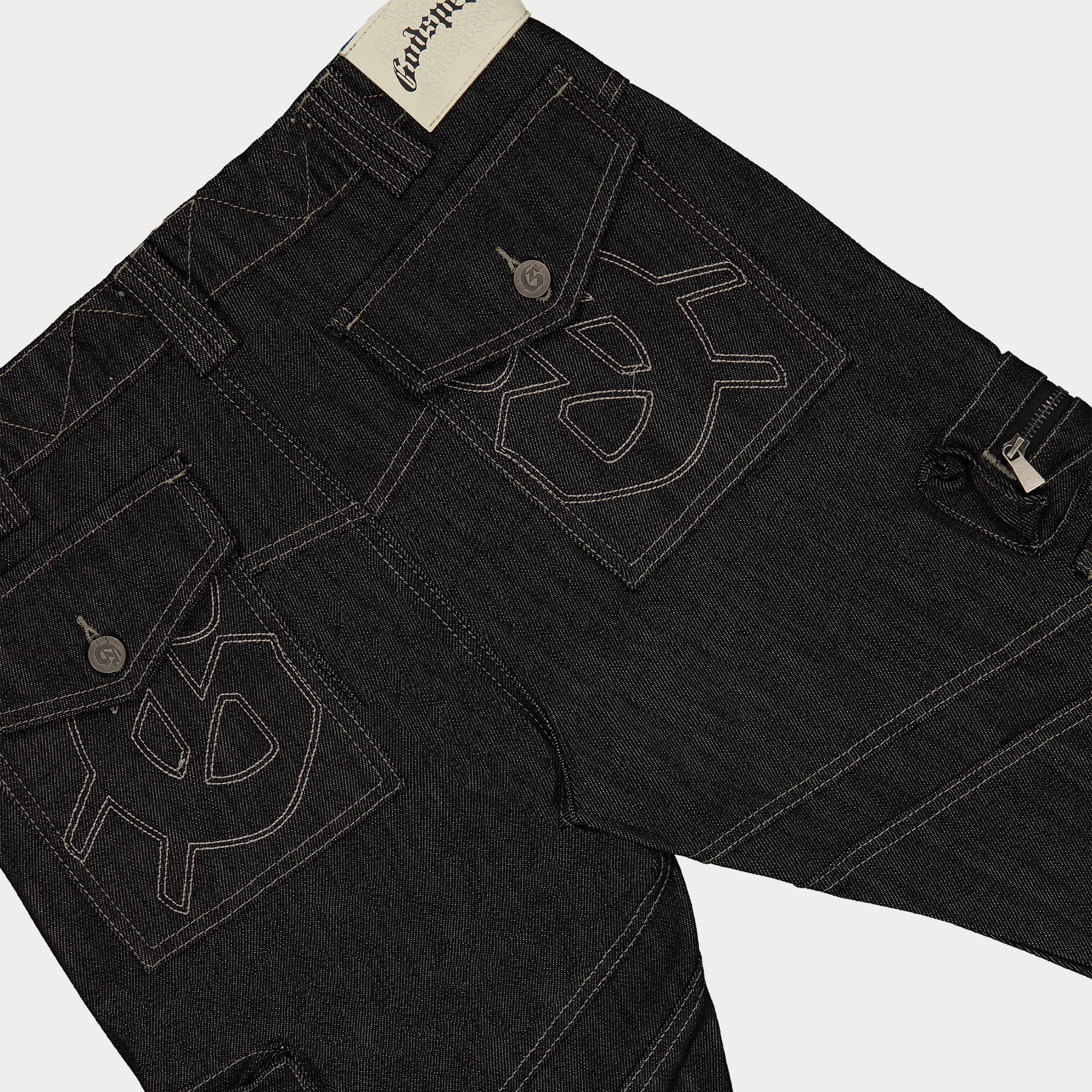 Rockstar Flare Cargo Denim (Raw Black) - Image 4