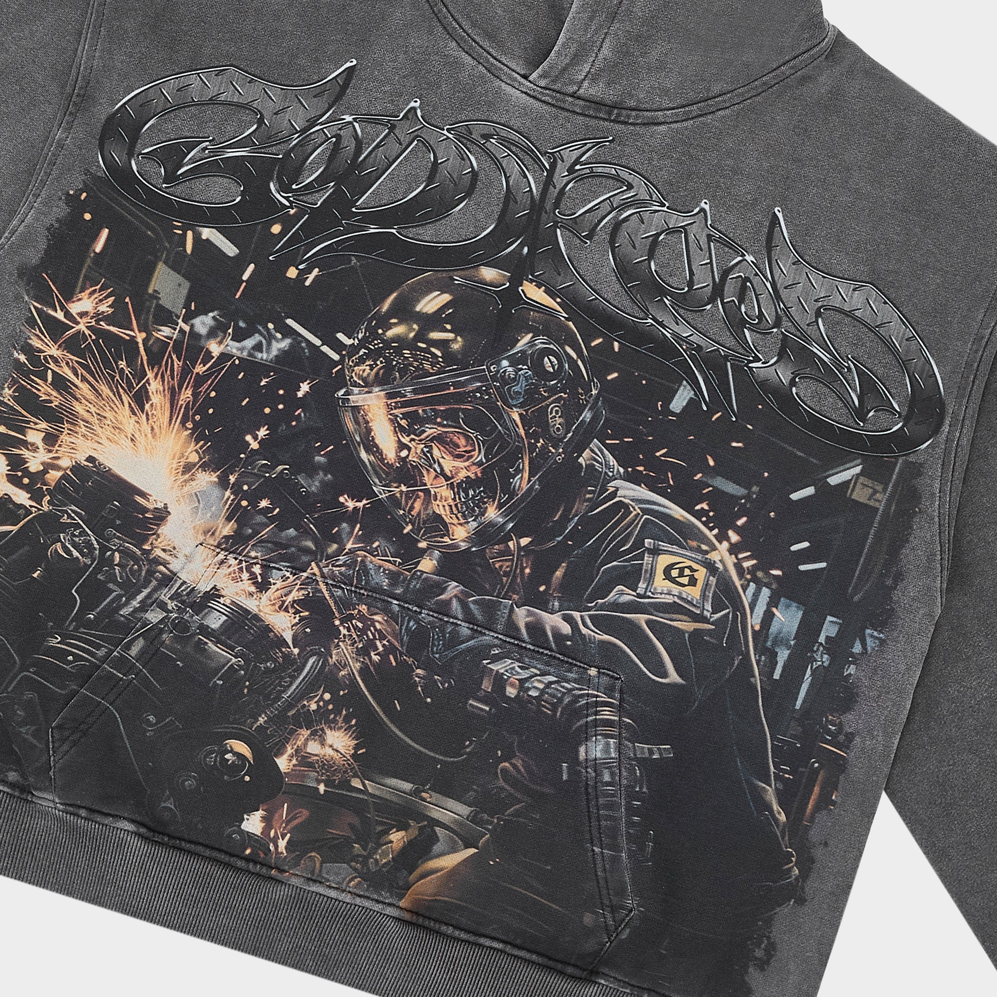 Steel Sharpens Steel Hoodie (Grey Wash) - Image 2